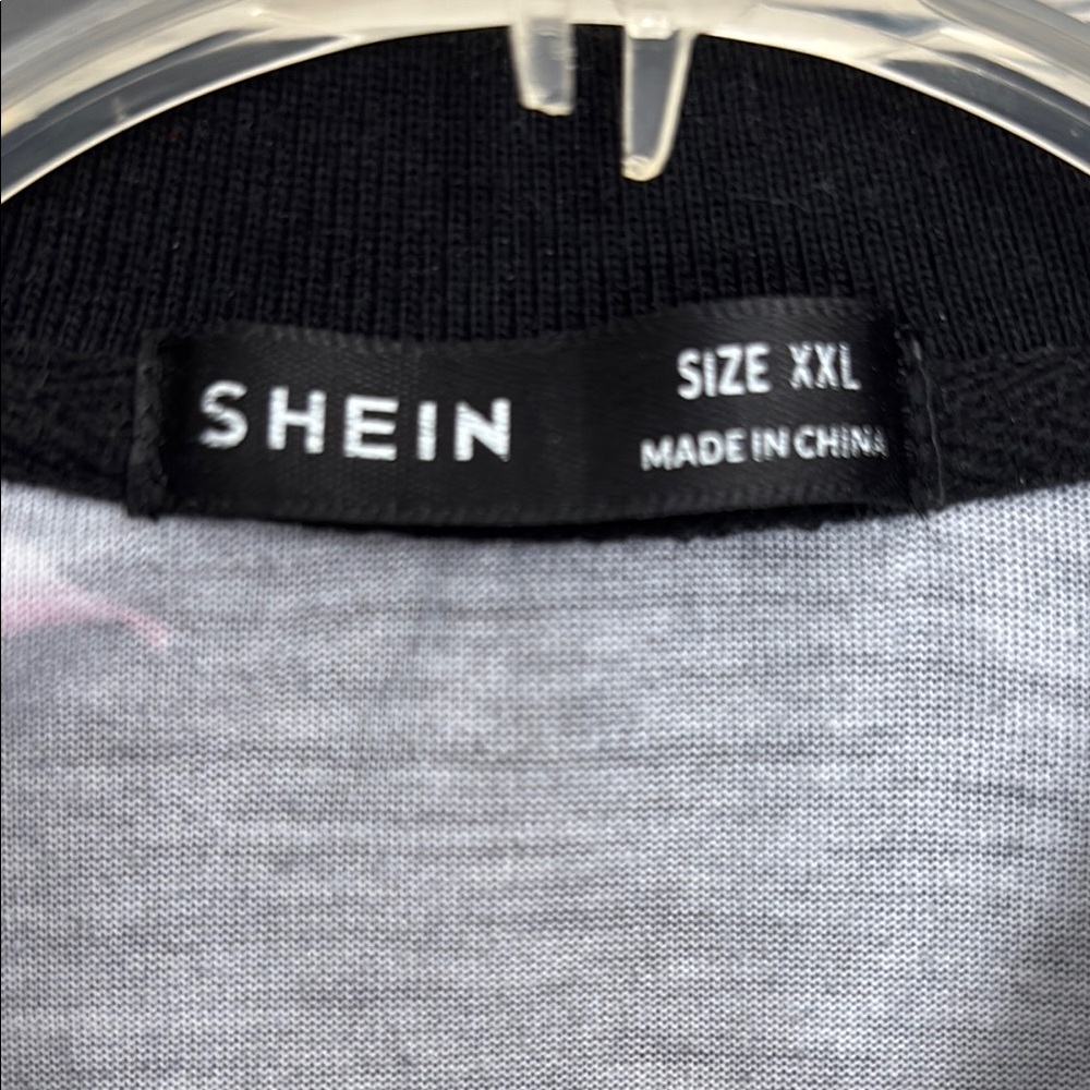 SHEIN Black and Pink Flamingo Polo Shirt - Picture 3 of 7